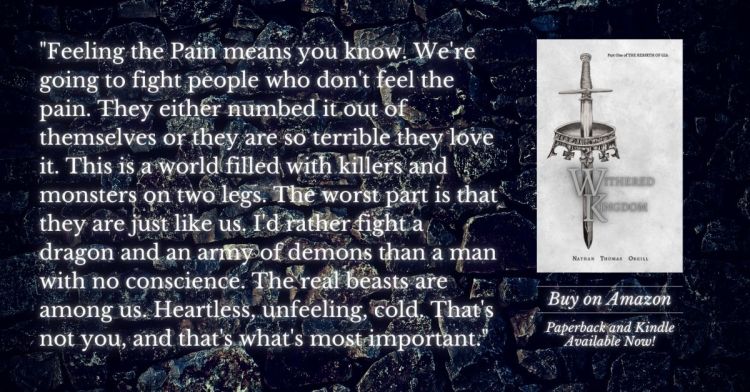 withered kingdom book cover art and quote about living through pain